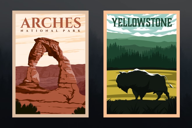 I will create an amazing vintage travel poster design