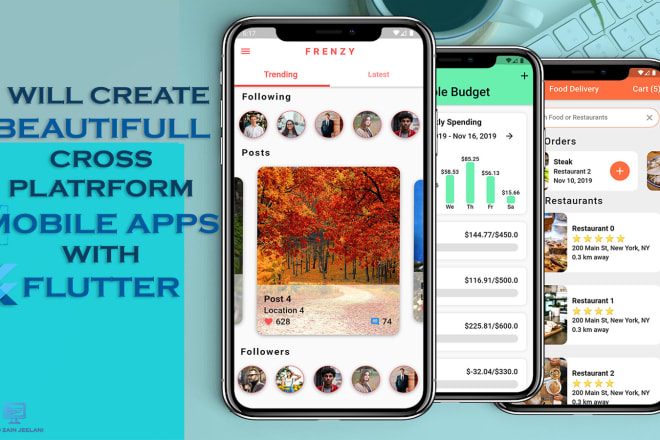 I will create beautiful flutter cross platform mobile apps