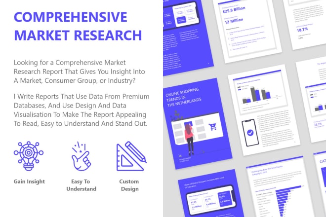I will create comprehensize and well designed market research reports