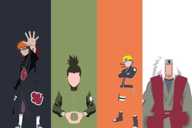 I will create minimal flat illustration of anime character you want