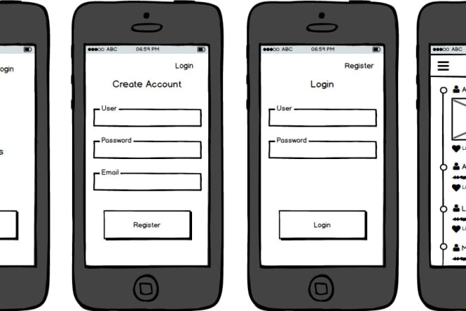 I will create mobile app wireframes