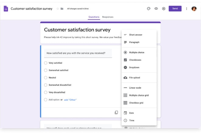 I will create simple online google survey form