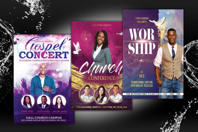 I will creative flyer design, church flyer, event flyer in 4hrs