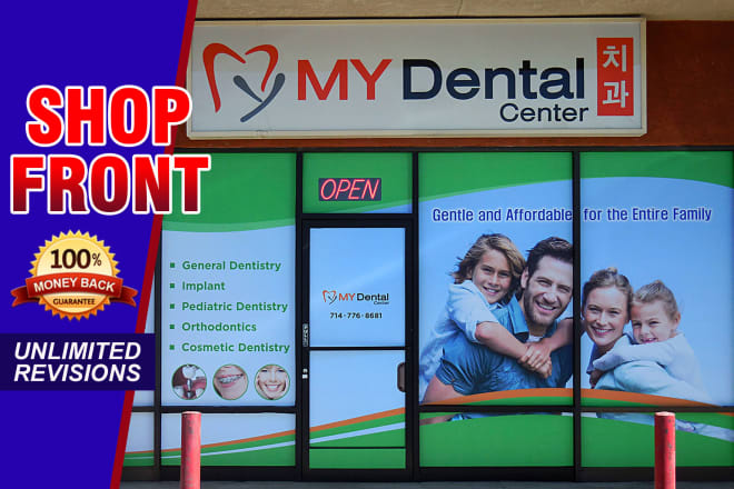 I will desig stunning shop front sign,billboard,window graphic for you