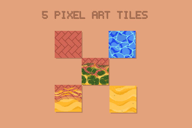 I will design 5 wonderful pixel art graphic tiles for you