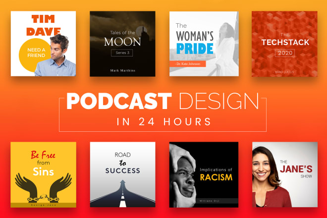 I will design a podcast cover art