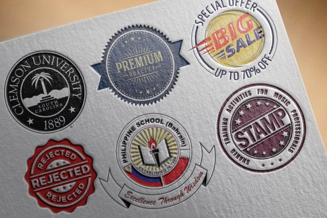 I will design a unique batch vintage stamp or seal logo