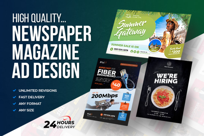 I will design awesome magazine ad, newspaper ad, flyer or poster