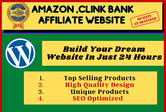 I will design best amazon affiliate website and click bank affiliate website