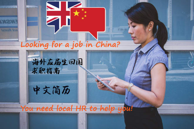 I will design chinese CV resume cover letter as hr consultant