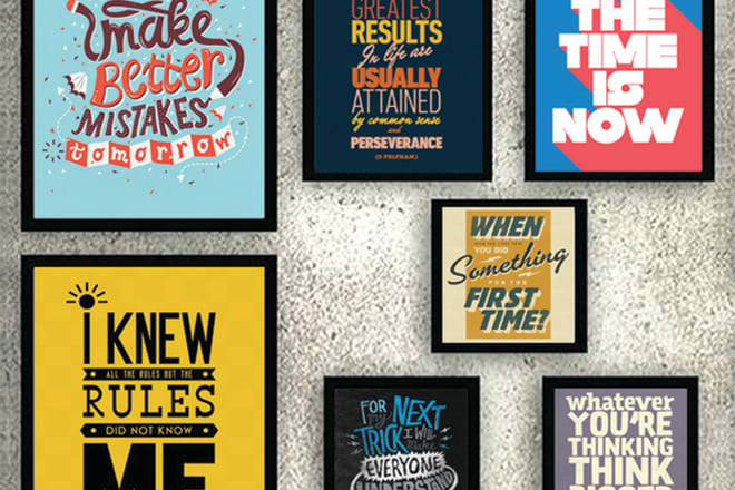 I will design custom printable typography poster within 10hrs