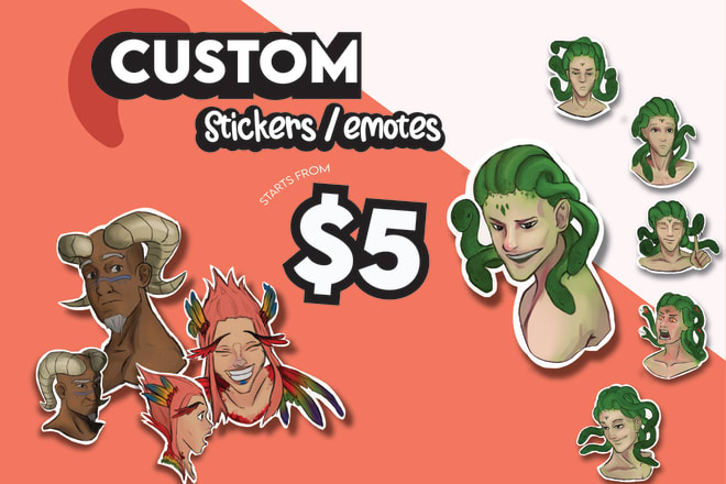 I will design cute animal or character stickers or emotes
