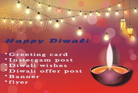 I will design diwali festival wishes greeting card