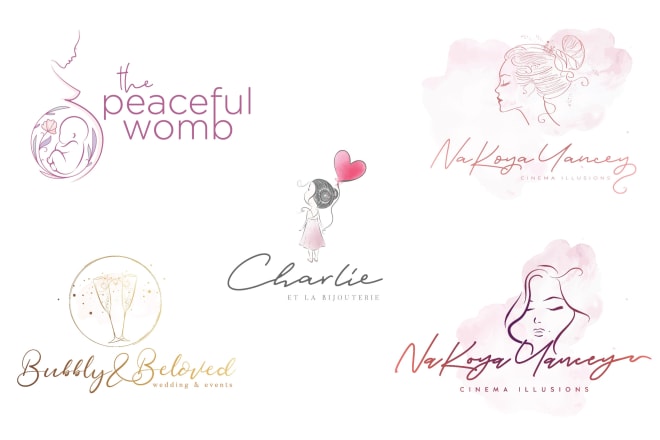 I will design feminine watermark fashion, beauty, clothing, boutique logo