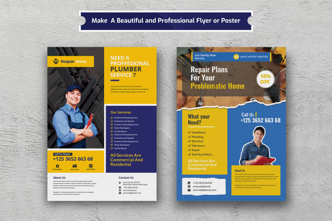 I will design handyman and electrician service flyer