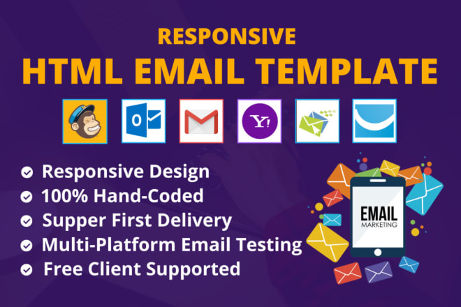 I will design HTML email template or newsletter, psd, xd, sketch to html email template