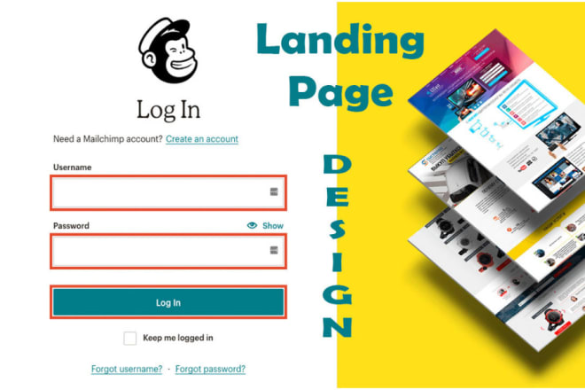 I will design mailchimp landing page and email template