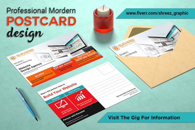 I will design modern professional quality postcard