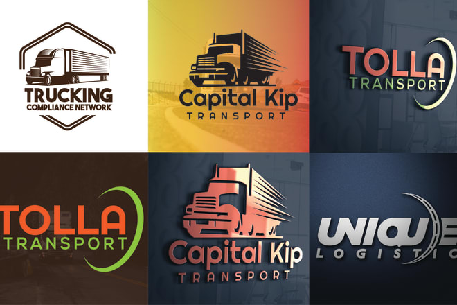 I will design modern transport logistic trucking and cargo logo