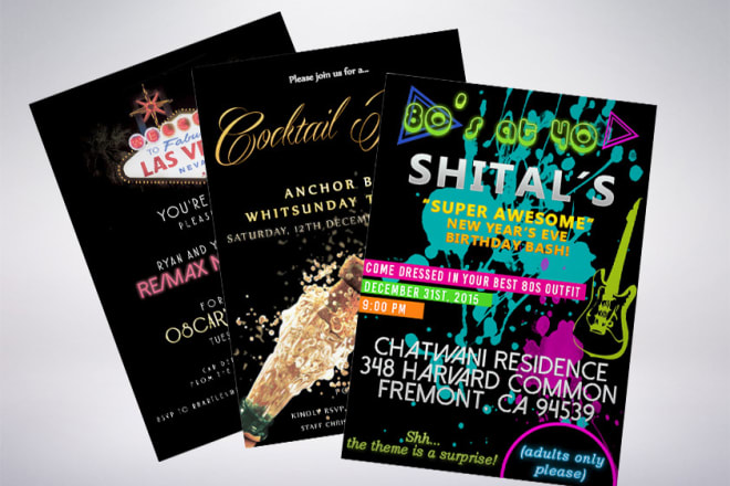 I will design party invitations cards