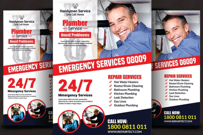I will design plumber, electrician and handyman services flyer