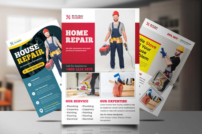 I will design professional handyman, cleaning service and car wash flyer or postcard