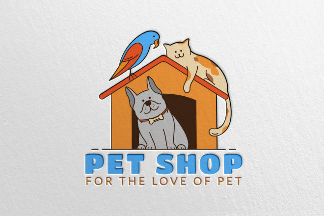 I will design professional pet shop and custom dog animal logo