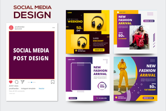 I will design social media post and instagram post banner design