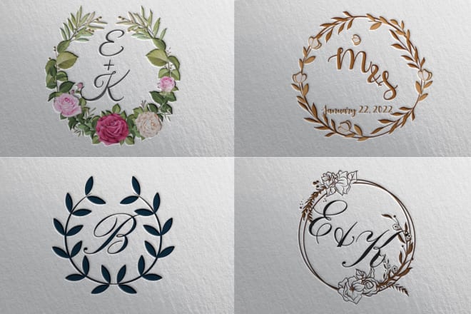 I will design wedding monogram logo and initials