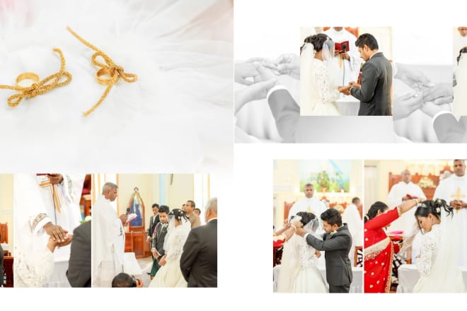 I will design your wedding photo book album and photo retouching