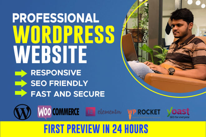 I will develop responsive wordpress website with speed optimization