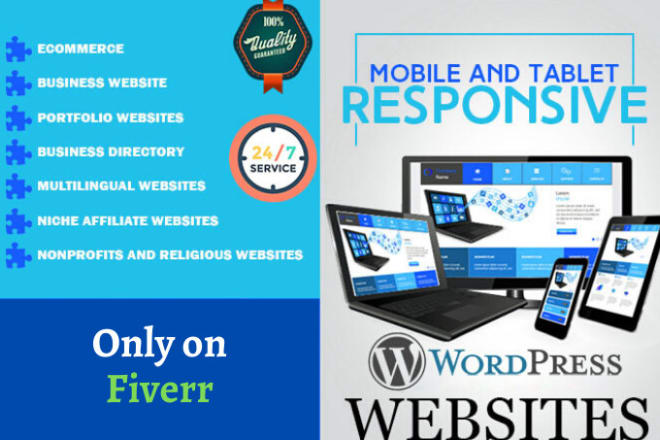 I will develop responsive wordpress website with web design