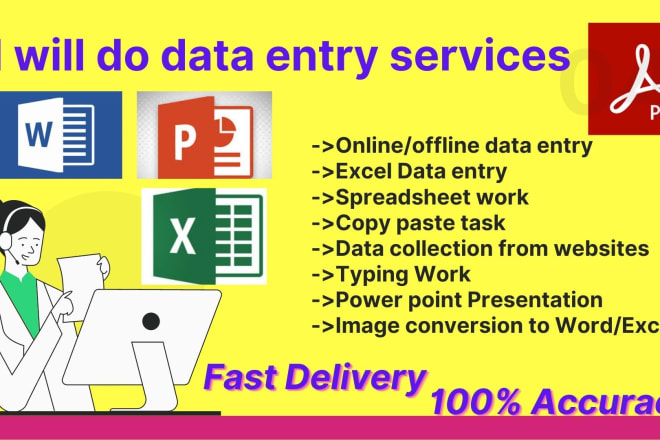 I will do all type of data entry typing work