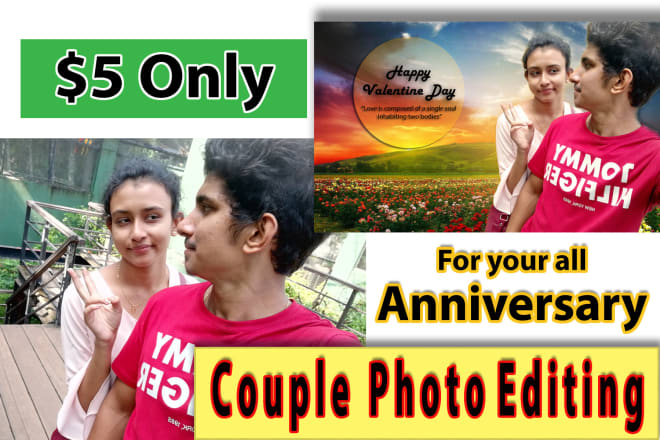 I will do anniversary couple photo editing