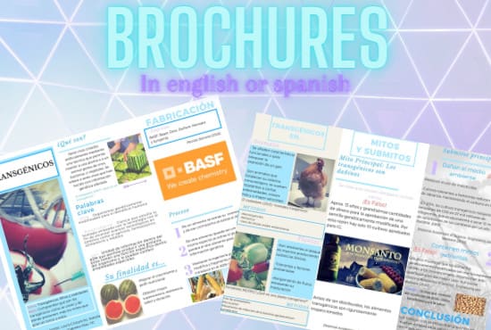 I will do brochures in spanish or english using canva