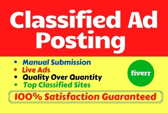 I will do classified ad posting in top usa, uk, canada sites