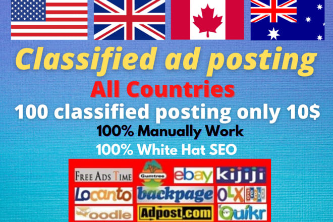 I will do classified ads posting to top ads posting sites
