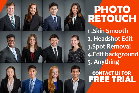 I will do corporate headshot photo retouching in photoshop