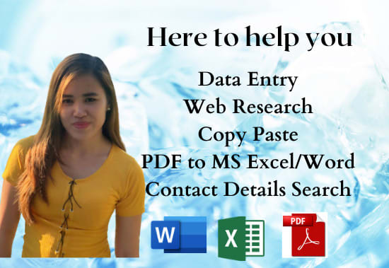 I will do data entry, online research, copy paste and typing job