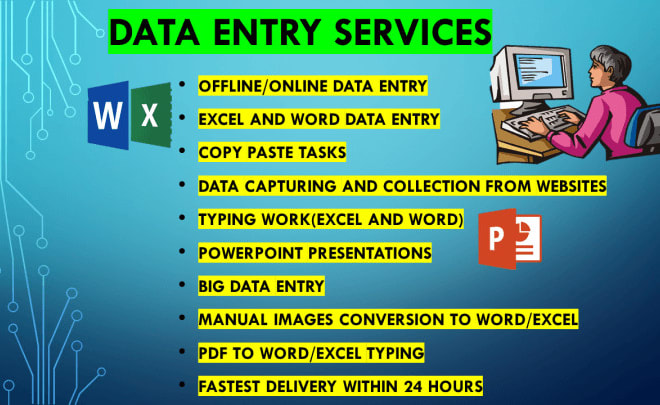 I will do data entry, web scraping, copy paste data entry