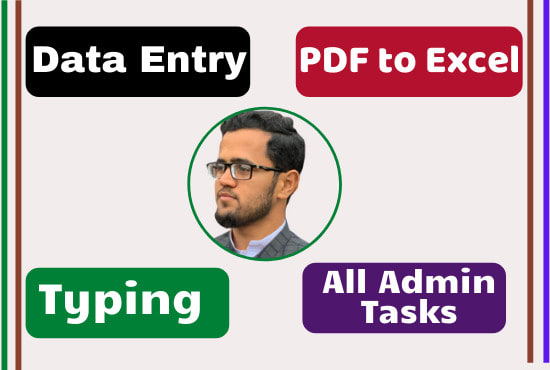 I will do excel data entry, convert pdf to word excel, and typing work job