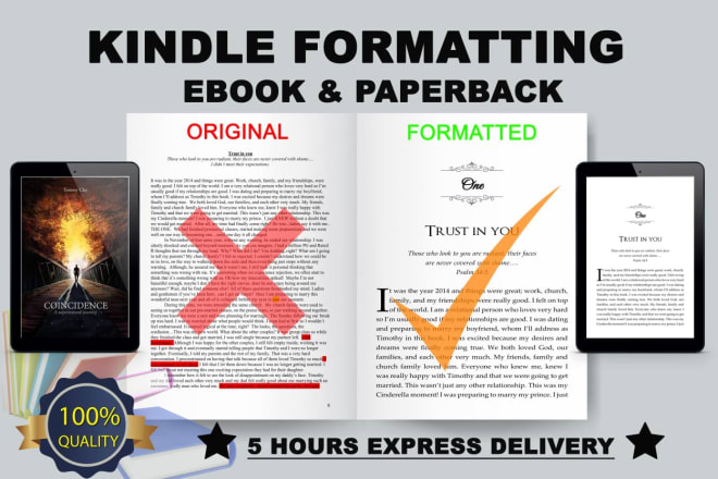 I will do kindle ebook book formatting createspace paperback formatting