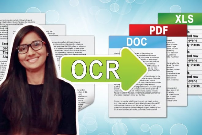 I will do ocr, PDF, jpeg, scan to editable word or excel file