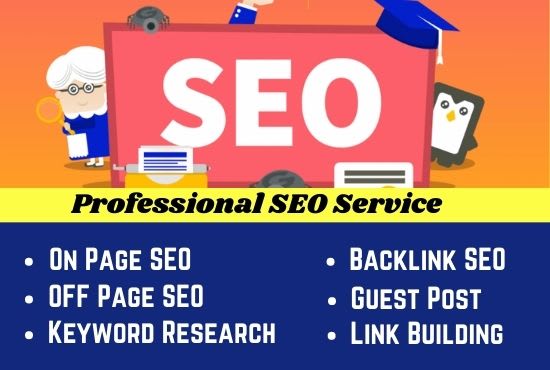 I will do on page and off page SEO, backlink, social media bookmarking, guest post