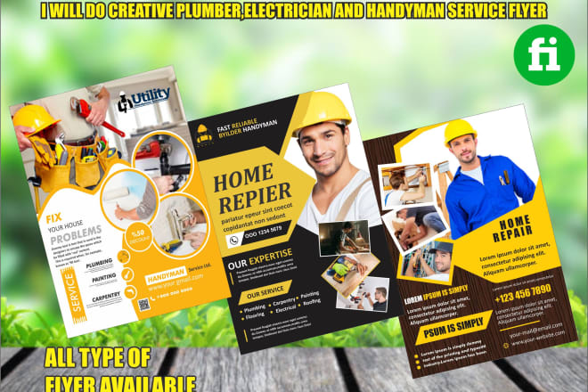 I will do plumber, electrician and handyman service flyer poster