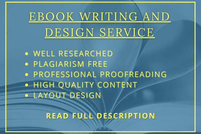 I will do professional ebook writing, formatting and layout design