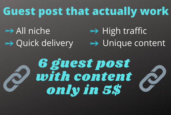 I will do seo 6 high da guest post to rank your site