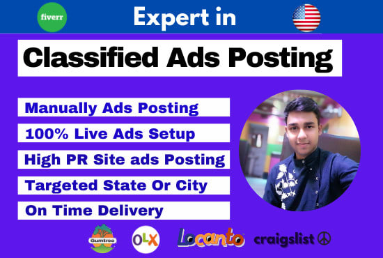I will do top rated classified ads posting in USA