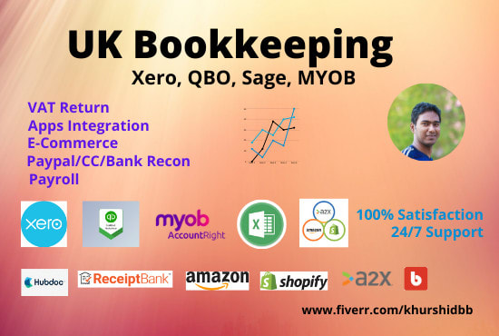 I will do UK bookkeeping, vat return in quickbooks, xero, sage