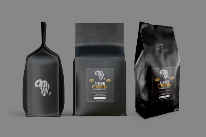 I will do unique coffee bag and pouch bag design or product label